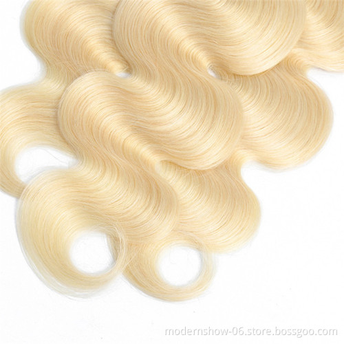 Wholesale 613 Blonde Hair Weave Bundles Virgin Brazilian Human Hair 613 Bundles With Frontal Closure
